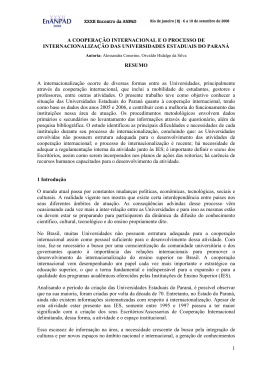 1 A COOPERAÇÃO INTERNACIONAL E O PROCESSO DE