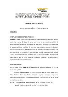 EMENTAS DAS DISCIPLINAS