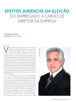 efeitos jur&iacute;dicos da elei&ccedil;&atilde;o do empregado a cargo de diretor da
