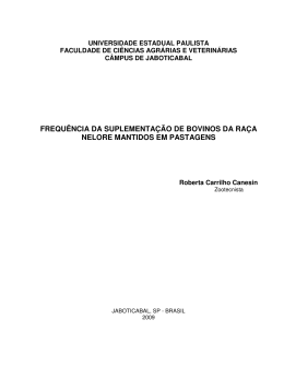 frequ&ecirc;ncia da suplementa&ccedil;&atilde;o de bovinos da ra&ccedil;a nelore mantidos