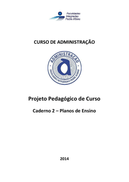 Projeto Pedag&oacute;gico de Curso