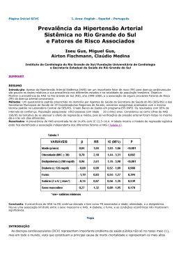 Prevalência da Hipertensão Arterial Sistêmica no Rio Grande do Sul