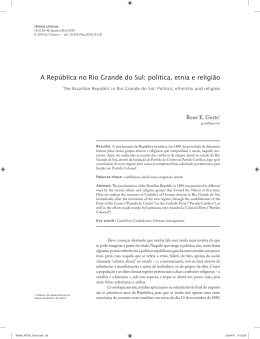 A Rep&uacute;blica no Rio Grande do Sul: pol&iacute;tica, etnia e religi&atilde;o