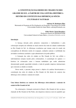 a constitui&ccedil;&atilde;o das redes de cidades no rio grande do sul a partir de
