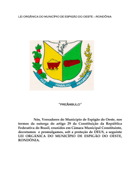 lei org&acirc;nica do munic&iacute;pio de espig&atilde;o do oeste