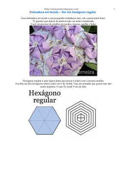 Dobradura em tecido - flor em hexágono regular