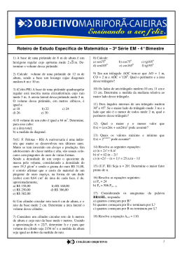 Roteiro de Estudo Especifica de Matemática – 3ª Série EM