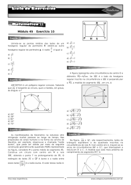 Lista de exercícios 3 Ano Apostila 02 Matematica II