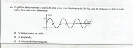52.- O gr&aacute;ﬁco abaixo mostra o perﬁl de uma onda, com freq&uuml;&ecirc;ncia