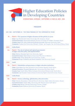 Higher Education Policies in Developing Countries