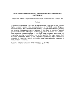 creating a common gramar for european higher education governance