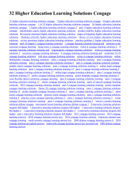 32 Higher Education Learning Solutions Cengage