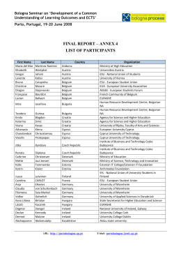 final report – annex 4 list of participants