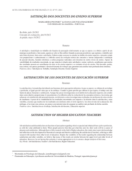 satisfa&ccedil;&atilde;o dos docentes do ensino superior satisfacci&oacute;n de los