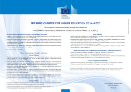 1 ERASMUS CHARTER FOR HIGHER EDUCATION 2014 2020916