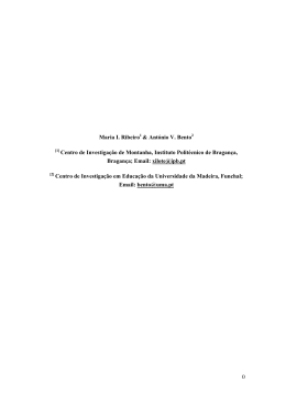 0 Maria I. Ribeiro & Ant&oacute;nio V. Bento Centro de Investiga&ccedil;&atilde;o de