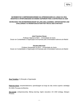 incrementar o empreendedorismo na aprendizagem ao longo da vida