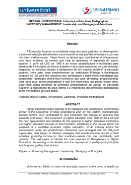 GEST&Atilde;O UNIVERSIT&Aacute;RIA Lideran&ccedil;a e Princ&iacute;pios