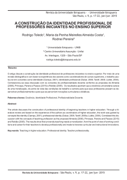 a construção da identidade profissional de professores iniciantes no