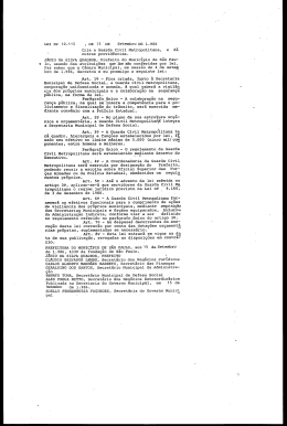 Cria a Guarda Civil Metropolitana, e d&aacute;