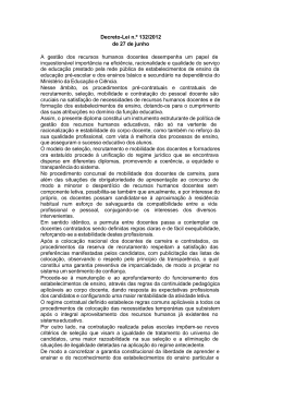 Decreto-Lei n.º 132/2012 de 27 de junho A gestão dos