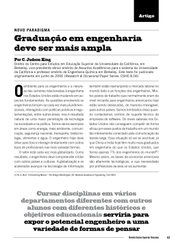 Gradua&ccedil;&atilde;o em engenharia deve ser mais ampla
