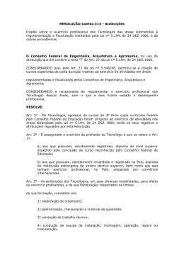 Resolu&ccedil;&atilde;o CONFEA 313/86 Atribui&ccedil;&otilde;es