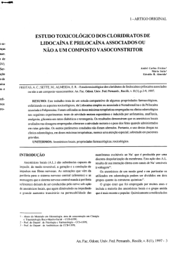 ESTUDO TOXICOLÓGICO DOS cLORIDRATOS DE