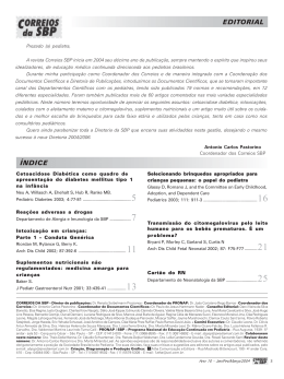 EDITORIAL ÍNDICE - Sociedade Brasileira de Pediatria