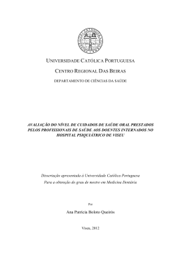 Avaliação do nível de cuidados de saúde oral prestados pelos