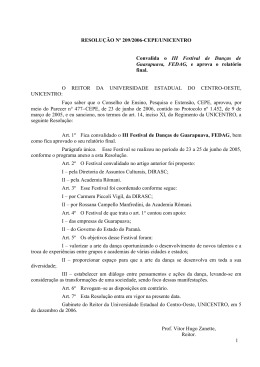 RESOLUÇÃO Nº 209/2006-CEPE/UNICENTRO Convalida o III