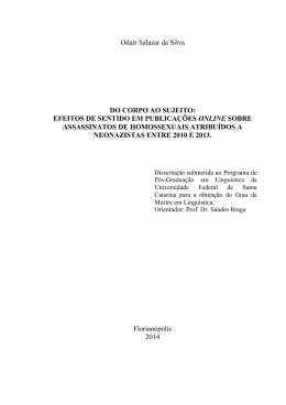 DO CORPO AO SUJEITO: EFEITOS DE SENTIDO EM