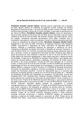 1 Ata da Reuni&atilde;o Ordin&aacute;ria do dia 01 de junho de 2009.............Ata