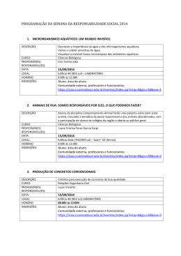 programação da semana da responsabilidade social 2014