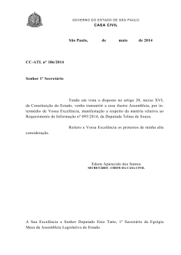 S&atilde;o Paulo, de maio de 2014 CC-ATL n&ordm; 186/2014 Senhor 1&ordm;