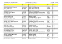 selecionados prova escrita 2014 - P&oacute;s-Gradua&ccedil;&atilde;o