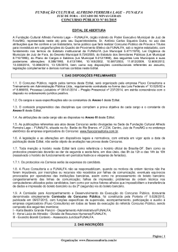 FUNDA&Ccedil;&Atilde;O CULTURAL ALFREDO FERREIRA LAGE