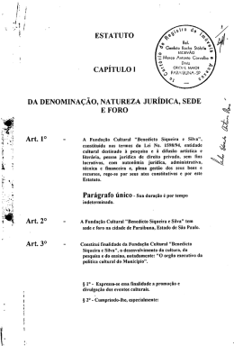 ESTATUTO - Funda&ccedil;&atilde;o Cultural Benedicto Siqueira e Silva