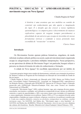 POL&Iacute;TICA, EDUCA&Ccedil;&Atilde;O E AFRO-BRASILIDADE