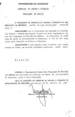 Regulamento geral dos programas de residência médica.