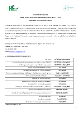 Edital - Hospital das Cl&iacute;nicas da UFMG