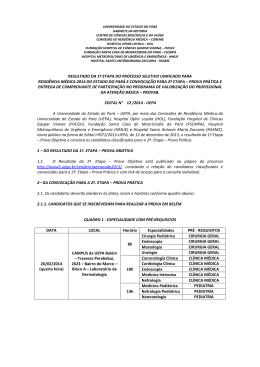 RESULTADO DA 1&ordf; ETAPA DO PROCESSO SELETIVO