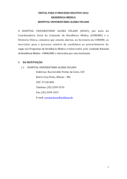 edital - Hospital Universit&aacute;rio Alzira Velano