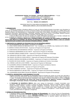 Edital/Manual do candidato - Centro de Ci&ecirc;ncias M&eacute;dicas
