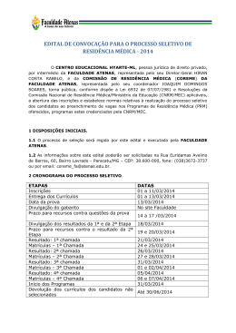EDITAL DE CONVOCA&Ccedil;&Atilde;O PARA O PROCESSO