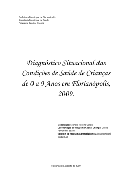 Condições de Saúde da Criança de 0 a 9 anos em Florianópolis