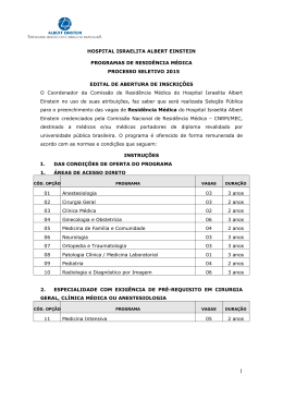 hospital israelita albert einstein programas de resid&ecirc;ncia m&eacute;dica
