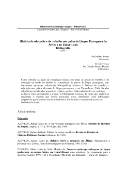Hist&oacute;ria da educa&ccedil;&atilde;o e do trabalho nos pa&iacute;ses de L&iacute;ngua