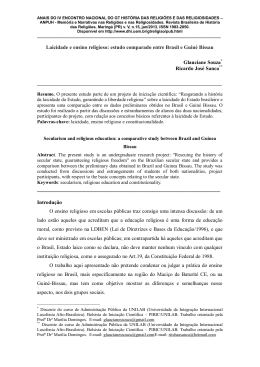 laicidade e ensino religioso: estudo comparado entre brasil e guiné