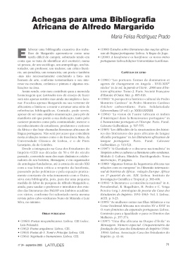 Achegas para uma bibliografia africana de Alfredo Margarido